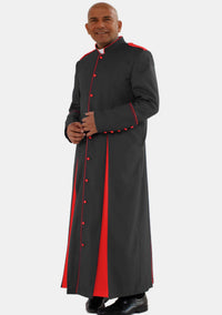 Abiud Clergy Robe for Men Black and Red