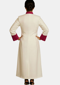 Adeline White with Red Purple Women Clergy Robe
