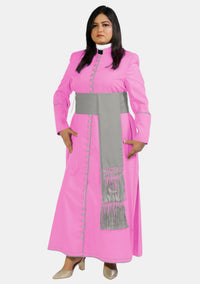 Pink with Gray Women Cassock