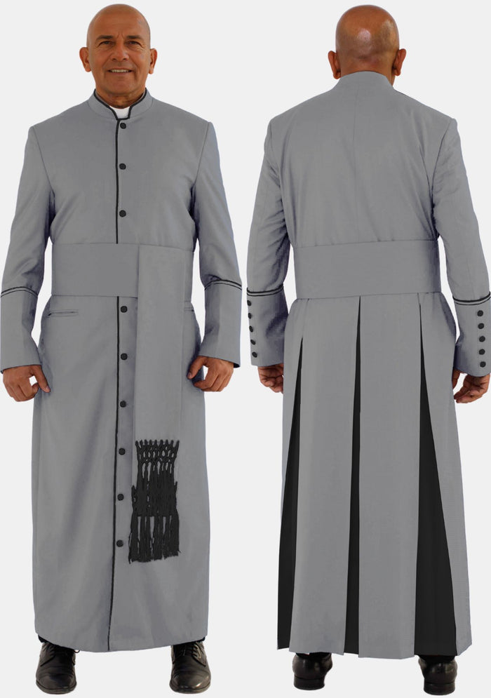 Gray With Black eClergys Robe For Men