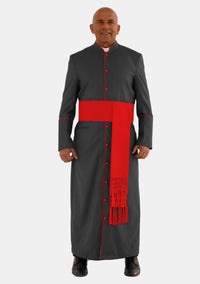 Bigtha Black with Red eClergy Robe for Men