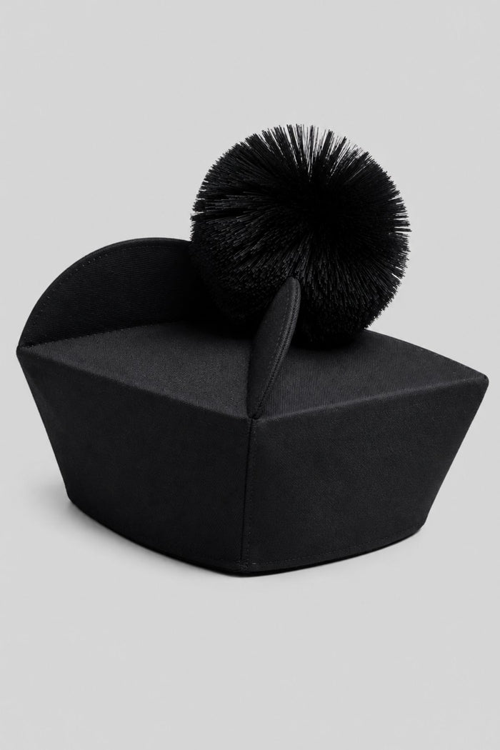 Black Biretta Cap