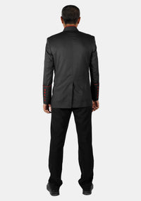 Black Red Double Breasted eClergy's Jacket