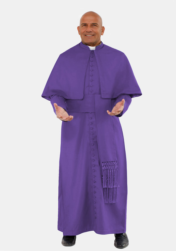 Caius Bishop Roman Cassock with Shoulder Cape for Men