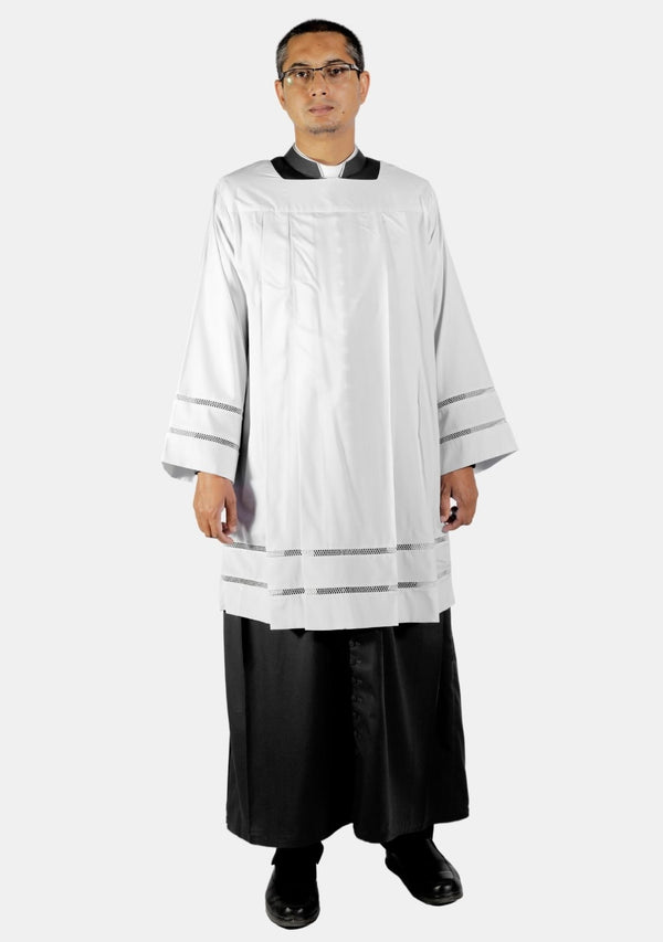 Catholic Priest Surplice With Double Floral Lace