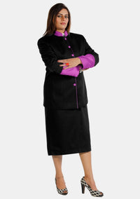 eClergy's Skirt Suit Black Purple