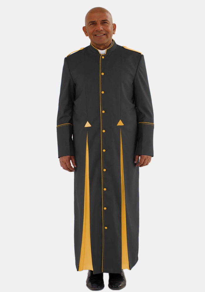 Eliam Clergy Robe for Men Black and Gold