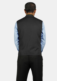 Eloquent Black Clergy Vest with Contrast Trim