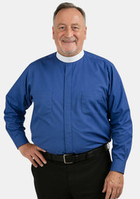 Full Collar Royal Blue Clergy Shirt