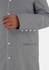Gray With White eClergys Robe for Men