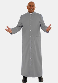 Gray With White eClergys Robe for Men