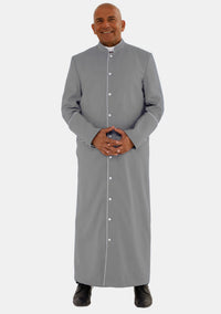 Gray With White eClergys Robe for Men