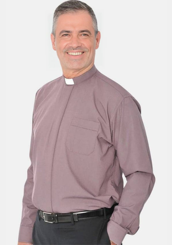 Gray Tab Collar Shirt for Clergy
