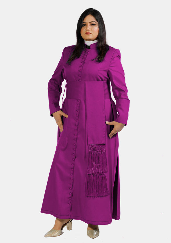 Holy Ladies Red Purple Cassock with 33 Buttons