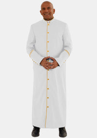 White and Gold Clerical Robe for Men