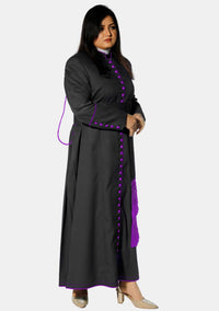 Jemima Lady Black and Purple Cassock
