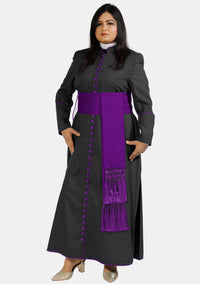 Jemima Lady Black and Purple Cassock