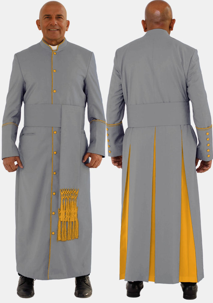 Giovanni Clergy Robes for Men Gray and Gold