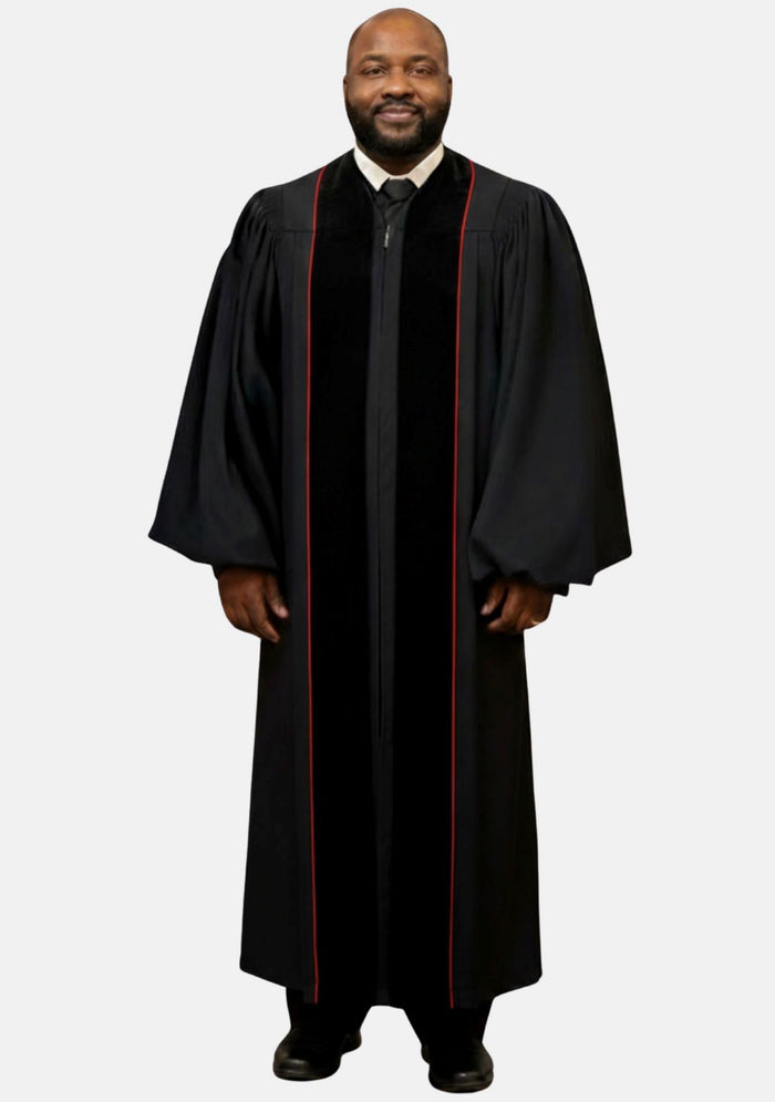 Jonathan Pulpit Robe for Men Black and Red