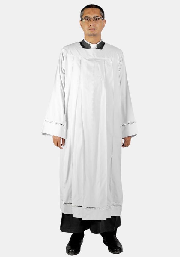 Ornate Lace Minister's Alb for Men