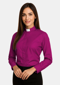 Ladies Tab Collar Clergy Shirt Long Sleeves