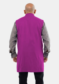 Men Clergy Long Vest Red Purple