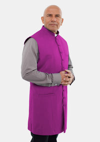 Men Clergy Long Vest Red Purple