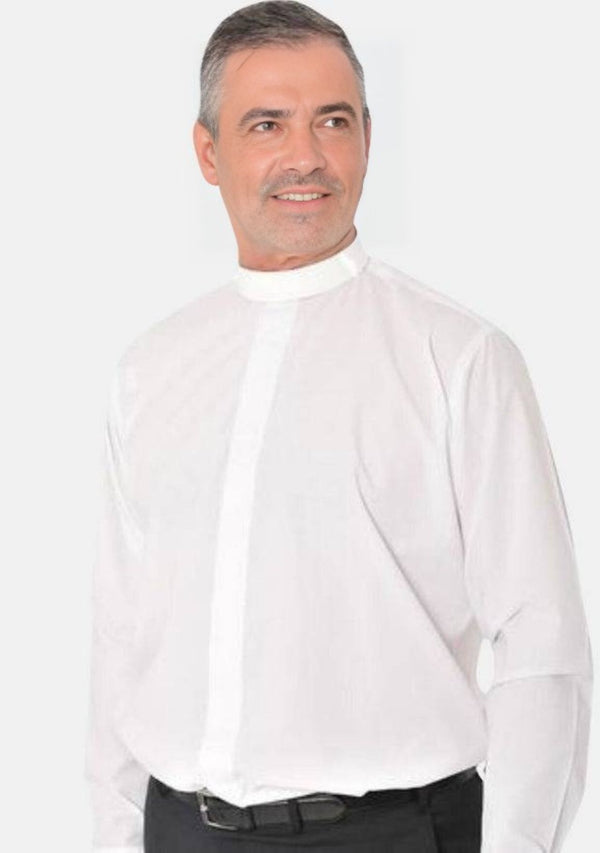 Men White Clergy Shirt