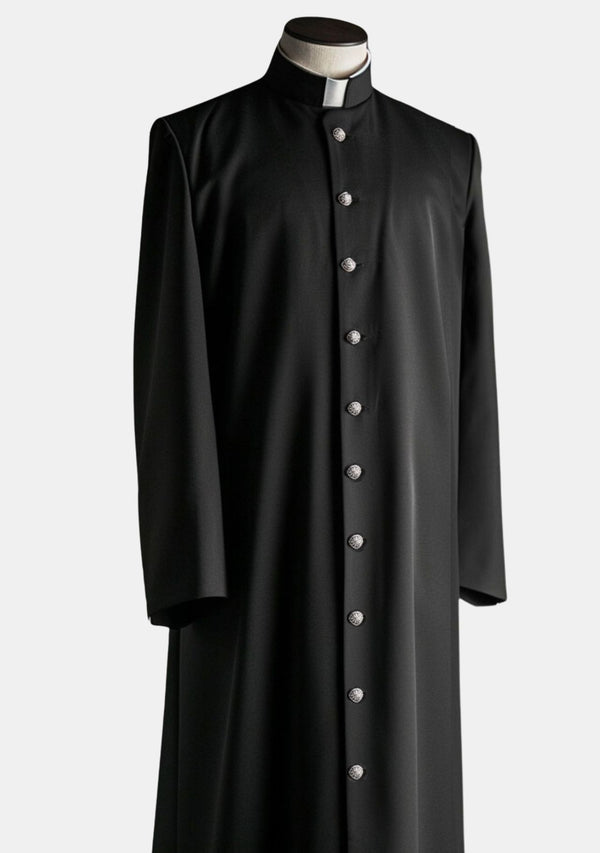 Metal Buttons Priest Black Robe