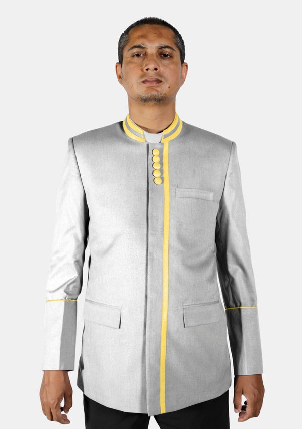 White Gold eClergy's Modern Button Jacket