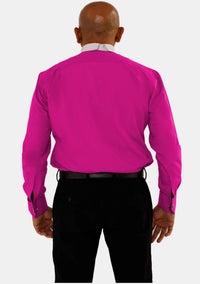 Neckband Collar Long Sleeve Red Purple Shirt for Bishops