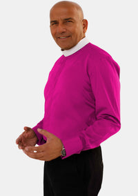 Neckband Collar Long Sleeve Red Purple Shirt for Bishops