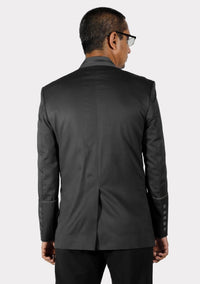 Black Preaching Modern Button Jacket