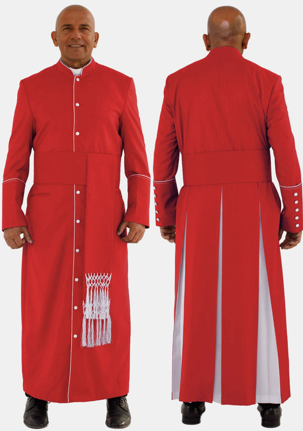 Red White Men Clergy Robe