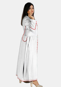 Purely Pious White Cassock with Red Piping For Women