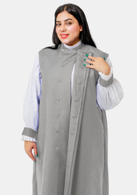 3 Stripe Grey Women Clergy Chimere