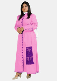 Pink with Roman Purple Women Cassock
