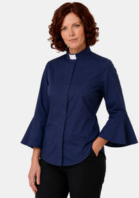 Shelomith Ruffle Sleeve Clergy Shirts for Women