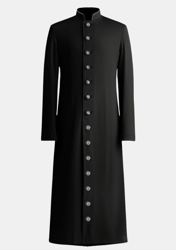 Womens Silver Buttons eClergys Black Robe