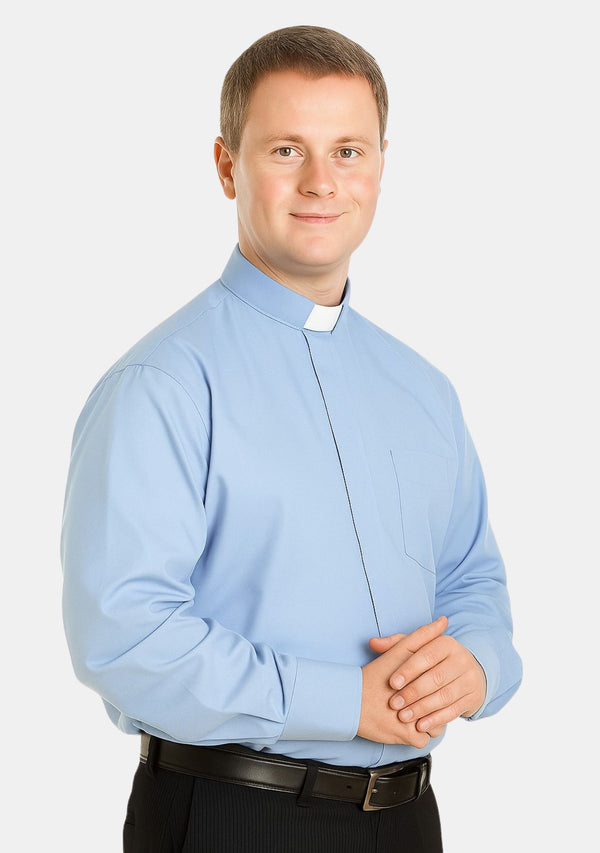 Sky Blue Tab Collar eClergy's Shirt
