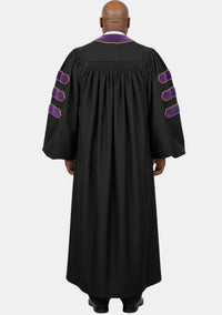 Stephen Pulpit Robe for Men Black and Roman Purple