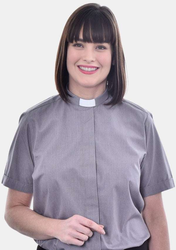 Female Grey Tab Collar eClergy's Shirt
