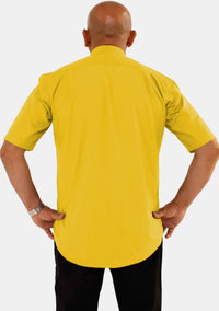 Tab Collar Short Sleeve Gold Clergy Shirt