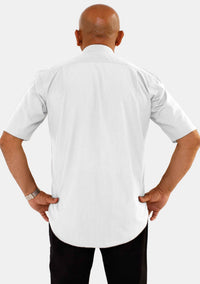 Tab Collar Short Sleeve White Clerical Shirt for Men
