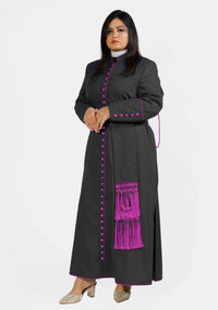 Tabitha Women Black with Red Purple Cassock