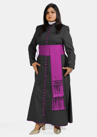 Tabitha Women Black with Red Purple Cassock