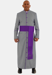 Gray with Roman Purple eClergys Men Robe