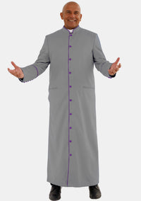 Gray with Roman Purple eClergys Men Robe
