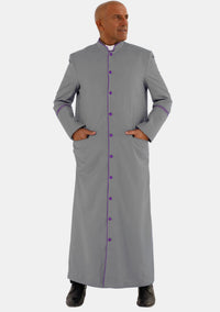Gray with Roman Purple eClergys Men Robe