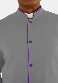 Gray with Roman Purple eClergys Men Robe